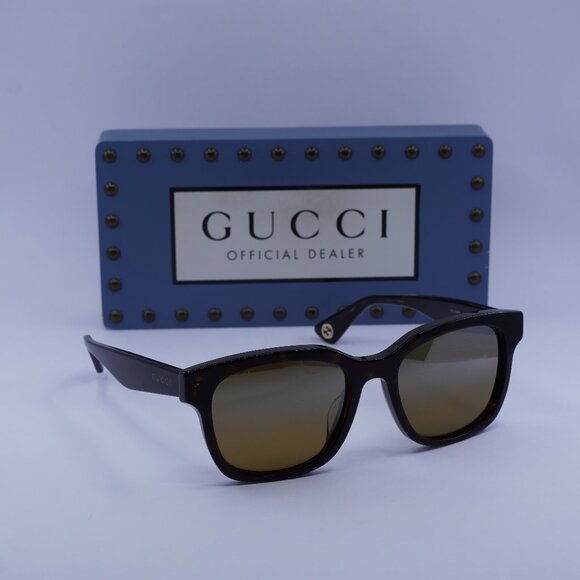 Gucci GG1639SA 002 Square Sunglasses - Havana/Brown - Picture 1 of 11